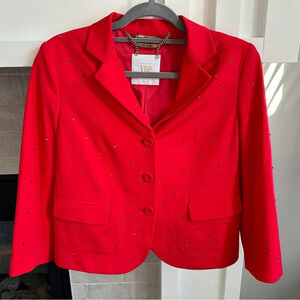 VDP collection Red rhinestone blazer| size 44- US 10
